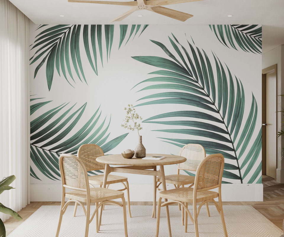 NextWall Tropical Palm Leaf Peel  Stick Wallpaper  Green  US Wall Decor